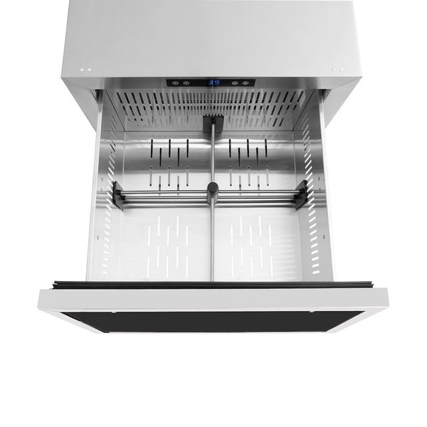 ZLINE 24 in. Touchstone 168 Can Outdoor-Rated Dual Refrigerator Drawer with Panel-Ready Doors, Open Box-Great Condition