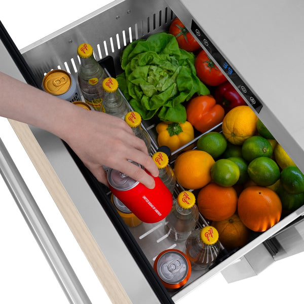ZLINE 24 in. Touchstone 168 Can Outdoor-Rated Dual Refrigerator Drawer with Panel-Ready Doors, Open Box-Great Condition