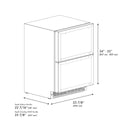 ZLINE 24 in. Touchstone 168 Can Outdoor-Rated Dual Refrigerator Drawer with Panel-Ready Doors, Open Box-Great Condition