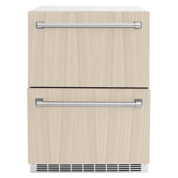 ZLINE 24 in. Touchstone 168 Can Outdoor-Rated Dual Refrigerator Drawer with Panel-Ready Doors, Open Box-Good Condition