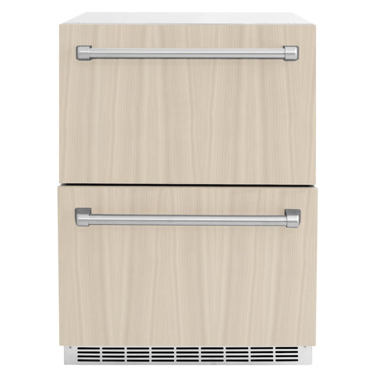 ZLINE 24 in. Touchstone 168 Can Outdoor-Rated Dual Refrigerator Drawer with Panel-Ready Doors, Open Box-Great Condition