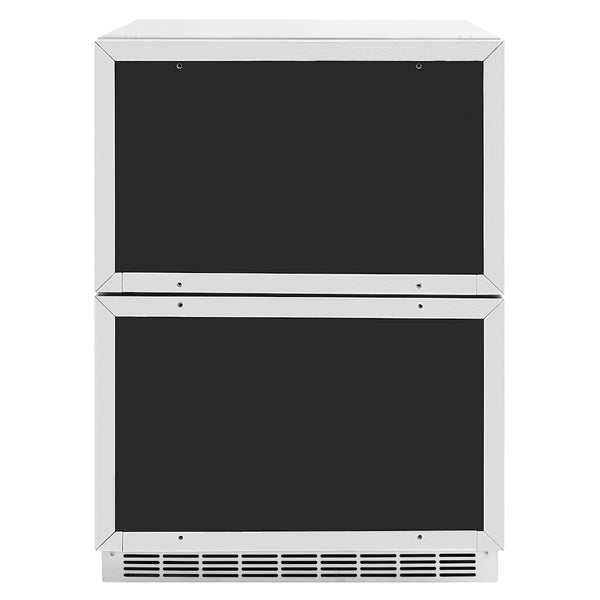 ZLINE 24 in. Touchstone 168 Can Outdoor-Rated Dual Refrigerator Drawer with Panel-Ready Doors, Open Box-Great Condition