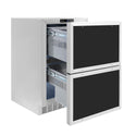 ZLINE 24 in. Touchstone 168 Can Outdoor-Rated Dual Refrigerator Drawer with Panel-Ready Doors, Open Box-Great Condition