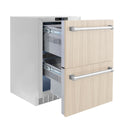 ZLINE 24 in. Touchstone 168 Can Outdoor-Rated Dual Refrigerator Drawer with Panel-Ready Doors, Open Box-Good Condition