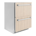 ZLINE 24 in. Touchstone 168 Can Outdoor-Rated Dual Refrigerator Drawer with Panel-Ready Doors, Open Box-Great Condition