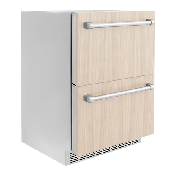 ZLINE 24 in. Touchstone 168 Can Outdoor-Rated Dual Refrigerator Drawer with Panel-Ready Doors, Open Box-Great Condition
