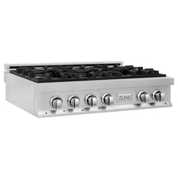 ZLINE 36 in. Legacy Gas Rangetop with 6 Burners and Porcelain Cooktop in Stainless Steel, Open Box-Great Condition