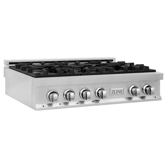 ZLINE 36 in. Legacy Gas Rangetop with 6 Burners and Porcelain Cooktop in Stainless Steel, Open Box-Great Condition