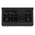 ZLINE 48 in. Classic Gas Rangetop with 8 Burners and Porcelain Cooktop in Black Stainless Steel, Open Box-Great Condition