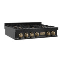 ZLINE Autograph Edition 36 in. Legacy Gas Rangetop with 6 Burners and Porcelain Cooktop in Black Stainless Steel with Champagne Bronze Accents, Open Box-Great Condition