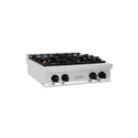 ZLINE Autograph Edition 30 in. Legacy Gas Rangetop with 4 Burners and Porcelain Cooktop in Stainless Steel with Matte Black Accents, Open Box-Great Condition