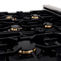 ZLINE Autograph Edition 36 in. 4.6 cu. ft. Legacy Dual Fuel Range with 6 Burner Gas Cooktop and Electric Convection Oven in Stainless Steel with White Matte Door and Polished Gold Accents, Open Box-Great Condition