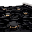 ZLINE Autograph Edition 36 in. 4.6 cu. ft. Legacy Dual Fuel Range with 6 Burner Gas Cooktop and Electric Convection Oven in Stainless Steel with White Matte Door and Matte Black Accents, Open Box-Great Condition