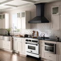ZLINE Autograph Edition 36 in. 4.6 cu. ft. Legacy Dual Fuel Range with 6 Burner Gas Cooktop and Electric Convection Oven in Stainless Steel with White Matte Door and Matte Black Accents, Open Box-Great Condition