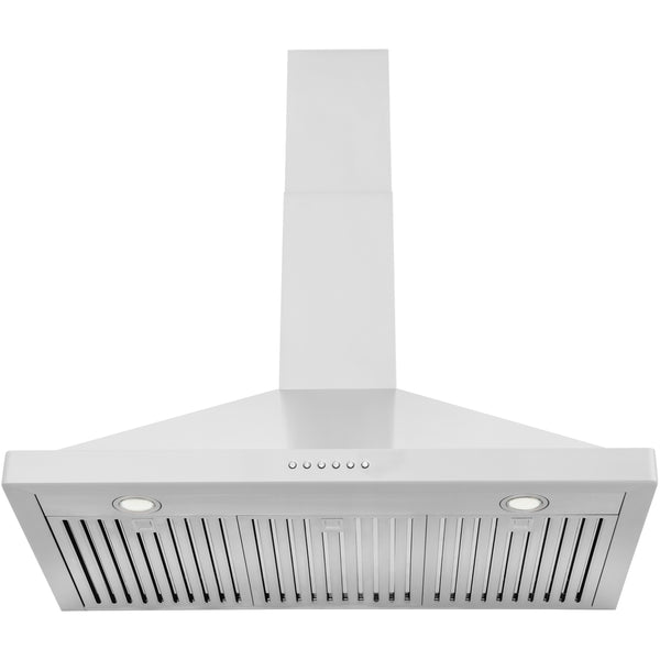 ZLINE 36” Alpine Series Convertible Wall Mount Range Hood in Stainless Steel with Remote Control, LED lighting, and Dishwasher-Safe Baffle Filters (ALP10WL-36)
