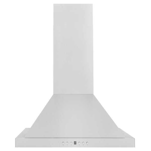 ZLINE 24" Convertible Wall Mount Range Hood in Stainless Steel with Set of 2 Charcoal Filters, LED lighting and Dishwasher-Safe Baffle Filters (KB-CF-24)