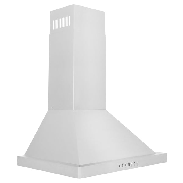 ZLINE 24" Convertible Wall Mount Range Hood in Stainless Steel with Set of 2 Charcoal Filters, LED lighting and Dishwasher-Safe Baffle Filters (KB-CF-24)