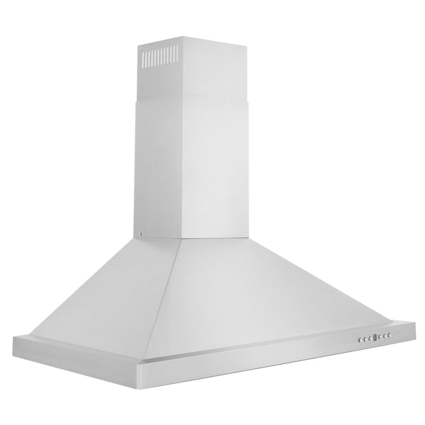 ZLINE 36" Convertible Wall Mount Range Hood in Stainless Steel with Set of 2 Charcoal Filters, LED lighting and Dishwasher-Safe Baffle Filters (KB-CF-36)