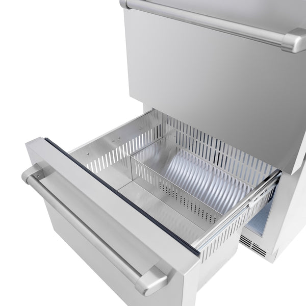 ZLINE 24 in. Touchstone 168 Can Outdoor-Rated Dual Refrigerator Drawer with Stainless Steel Doors, Open Box-Great Condition