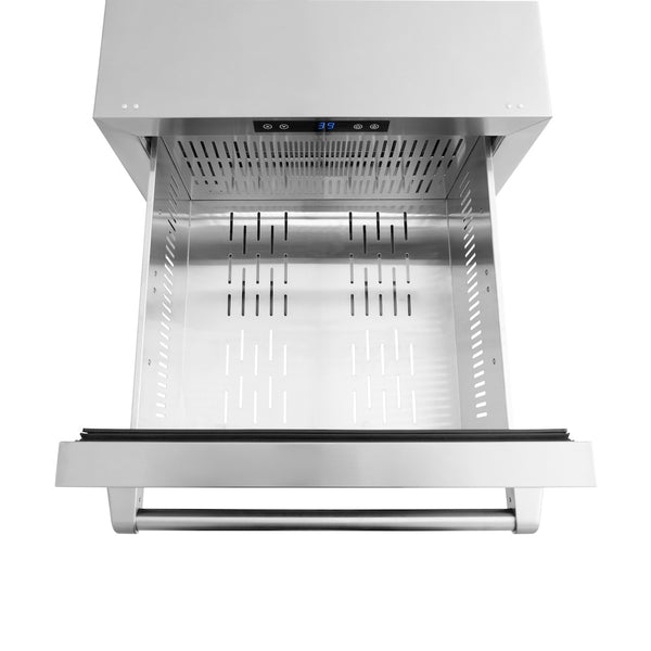 ZLINE 24 in. Touchstone 168 Can Outdoor-Rated Dual Refrigerator Drawer with Stainless Steel Doors, Open Box-Great Condition