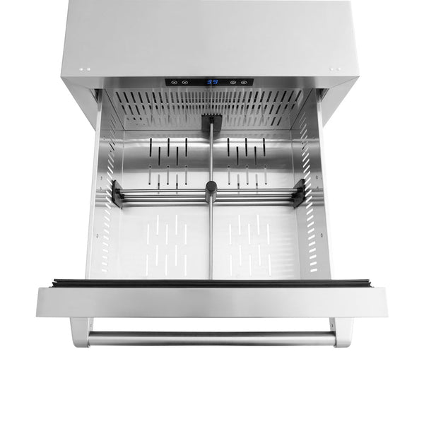 ZLINE 24 in. Touchstone 168 Can Outdoor-Rated Dual Refrigerator Drawer with Stainless Steel Doors, Open Box-Good Condition