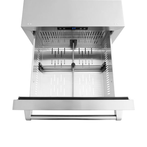 ZLINE 24 in. Touchstone 168 Can Outdoor-Rated Dual Refrigerator Drawer with Stainless Steel Doors, Open Box-Great Condition