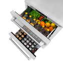 ZLINE 24 in. Touchstone 168 Can Outdoor-Rated Dual Refrigerator Drawer with Stainless Steel Doors, Open Box-Great Condition