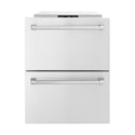ZLINE 24 in. Touchstone 168 Can Outdoor-Rated Dual Refrigerator Drawer with Stainless Steel Doors, Open Box-Great Condition