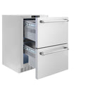 ZLINE 24 in. Touchstone 168 Can Outdoor-Rated Dual Refrigerator Drawer with Stainless Steel Doors, Open Box-Great Condition