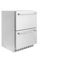 ZLINE 24 in. Touchstone 168 Can Outdoor-Rated Dual Refrigerator Drawer with Stainless Steel Doors, Open Box-Great Condition