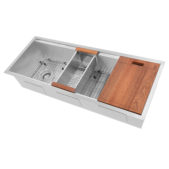 ZLINE 33 in. Garmisch Undermount Single Bowl Stainless Steel Kitchen Sink with Bottom Grid and Accessories (SLS-43)