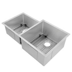 ZLINE 32 in. Jackson Undermount Double Bowl Stainless Steel Kitchen Sink with Bottom Grid (SRDL-32)