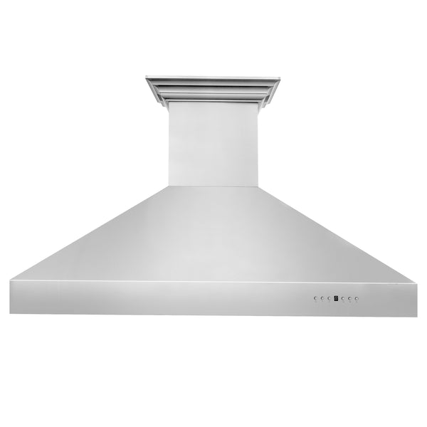 48" ZLINE CrownSound™Ducted Vent Professional Wall Mount Range Hood in Stainless Steel with Built-in Bluetooth Speakers (697CRN-BT-48)