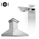 48" ZLINE CrownSound™Ducted Vent Professional Wall Mount Range Hood in Stainless Steel with Built-in Bluetooth Speakers (697CRN-BT-48)