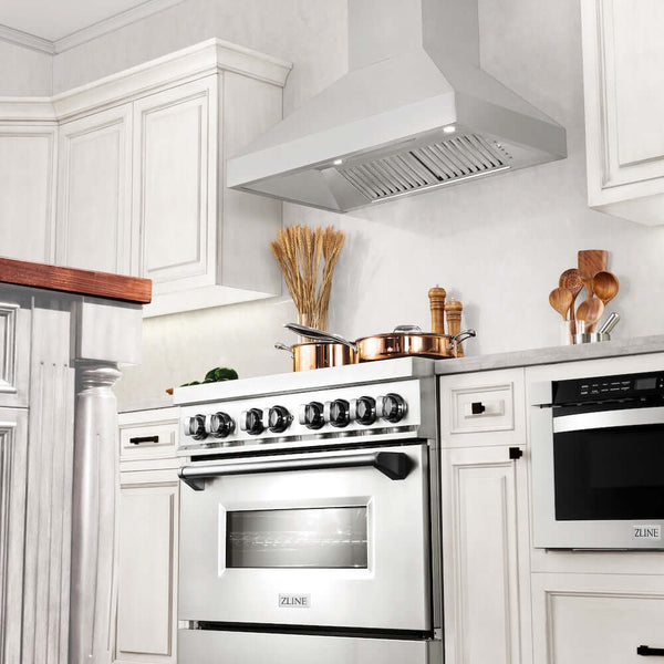 ZLINE 36 in. Professional Convertible Vent Wall Mount Range Hood in Stainless Steel, Open Box-Good Condition