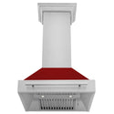 ZLINE 30" Stainless Steel Range Hood with Red Gloss Shell and Stainless Steel Handle (8654STX-RG-30)