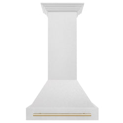 30 in. ZLINE Autograph Edition DuraSnow Stainless Steel Range Hood with DuraSnow Stainless Steel Shell and Handle (8654SNZ-30)
