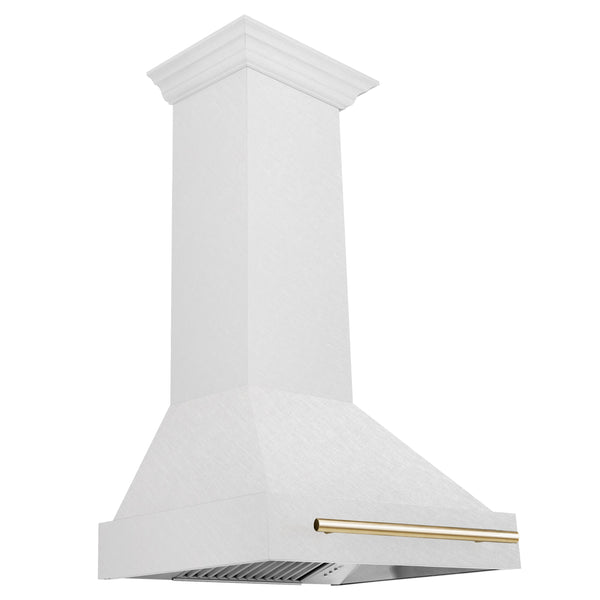 30 in. ZLINE Autograph Edition DuraSnow Stainless Steel Range Hood with DuraSnow Stainless Steel Shell and Handle (8654SNZ-30)