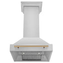 ZLINE Autograph Edition 30" Stainless Steel Range Hood with Stainless Steel Shell and Champagne Bronze Handle (8654STZ-30-CB)
