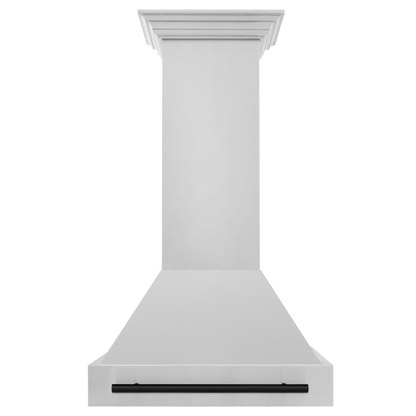 ZLINE Autograph Edition 30" Stainless Steel Range Hood with Stainless Steel Shell and Matte Black Handle (8654STZ-30-MB)