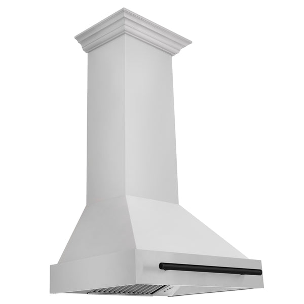 ZLINE Autograph Edition 30" Stainless Steel Range Hood with Stainless Steel Shell and Matte Black Handle (8654STZ-30-MB)