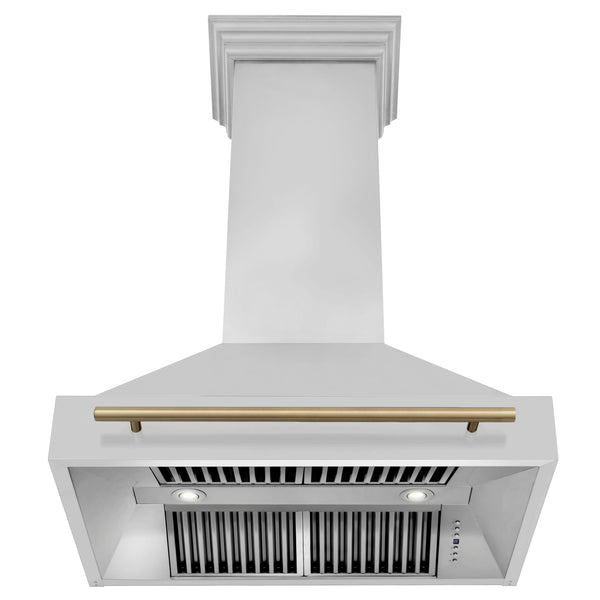 36 in. ZLINE Autograph Edition Stainless Steel Range Hood with Stainless Steel Shell and Handle (8654STZ-36)