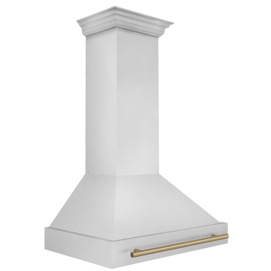 ZLINE Autograph Edition 36" Stainless Steel Range Hood with Stainless Steel Shell and Champagne Bronze Handle (8654STZ-36-CB)