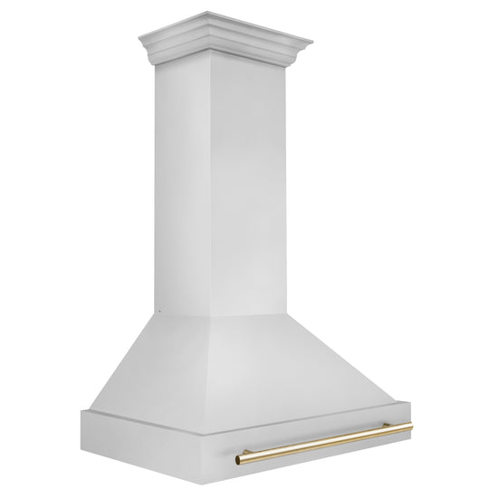 ZLINE Autograph Edition 36" Stainless Steel Range Hood with Stainless Steel Shell and Polished Gold Handle (8654STZ-36-G)