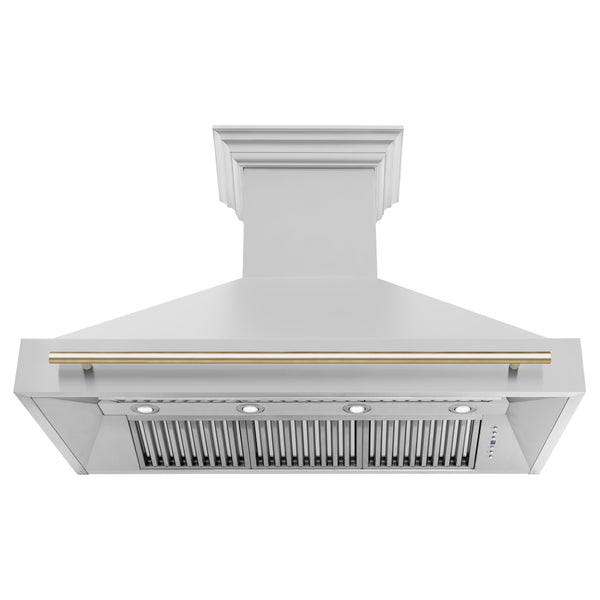 ZLINE 48 in. Autograph Edition Stainless Steel Range Hood with Stainless Steel Shell and Accented Handle (8654STZ-48)