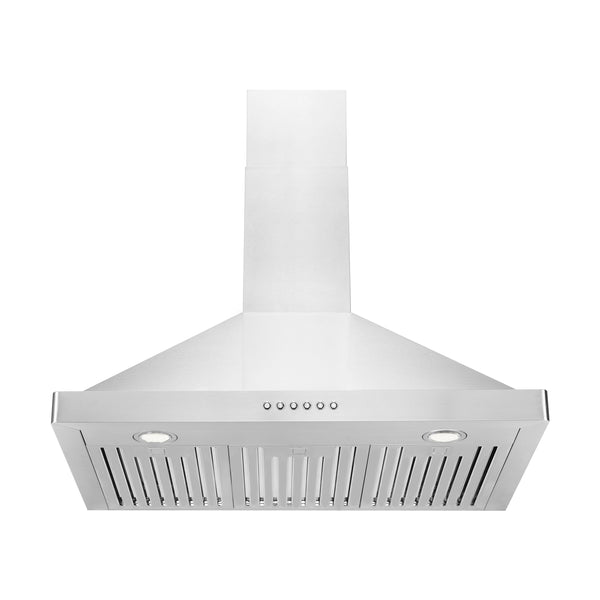 ZLINE 30” Alpine Series Convertible Wall Mount Range Hood in Stainless Steel with Remote Control, LED lighting, and Dishwasher-Safe Baffle Filters (ALP10WL-30)