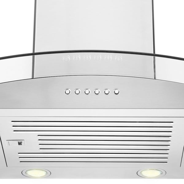 ZLINE 30” Alpine Series Convertible Wall Mount Range Hood in Stainless Steel with Remote Control, LED lighting, and Dishwasher-Safe Baffle Filters (ALP70WL-30)