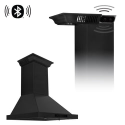 24" ZLINE CrownSound™Ducted Vent Wall Mount Range Hood in Black Stainless Steel with Built-in Bluetooth Speakers (BSKBNCRN-BT-24)