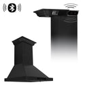 48" ZLINE CrownSound™Ducted Vent Wall Mount Range Hood in Black Stainless Steel with Built-in Bluetooth Speakers (BSKBNCRN-BT-48)