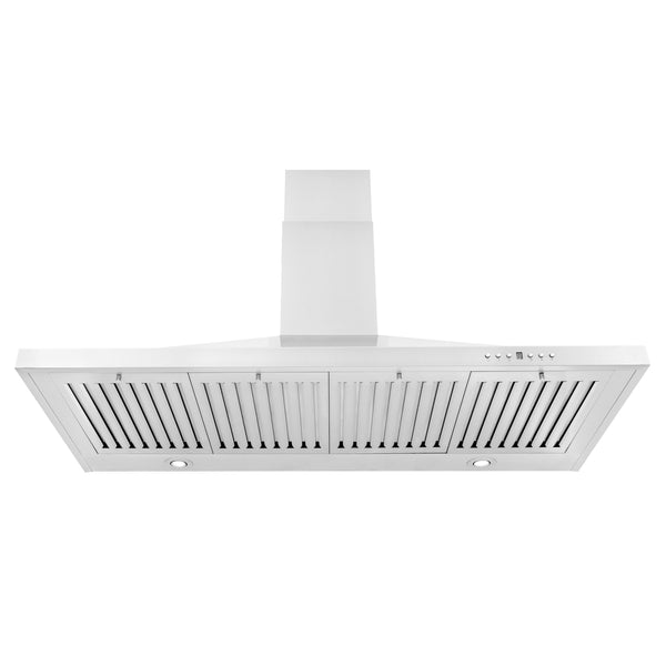 ZLINE 42" Convertible Wall Mount Range Hood in Stainless Steel with Set of 2 Charcoal Filters, LED lighting and Dishwasher-Safe Baffle Filters (KB-CF-42)